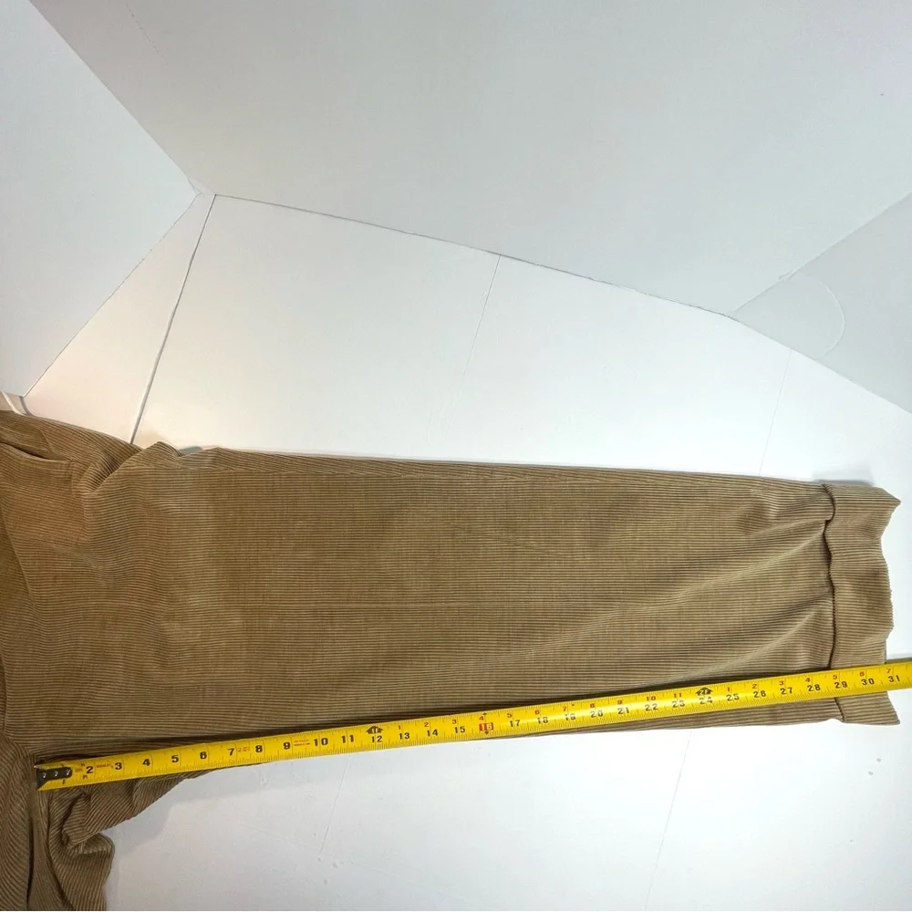 INCOTEX Men's Tan Corduroy Pants Cotton Cashmere Cuff Hem Flat Front Size 38